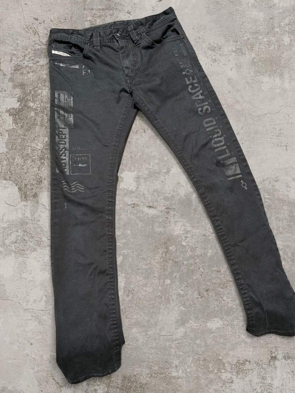 RARE 2008 Diesel Liquid Space Black Pants Men’s 28 READ